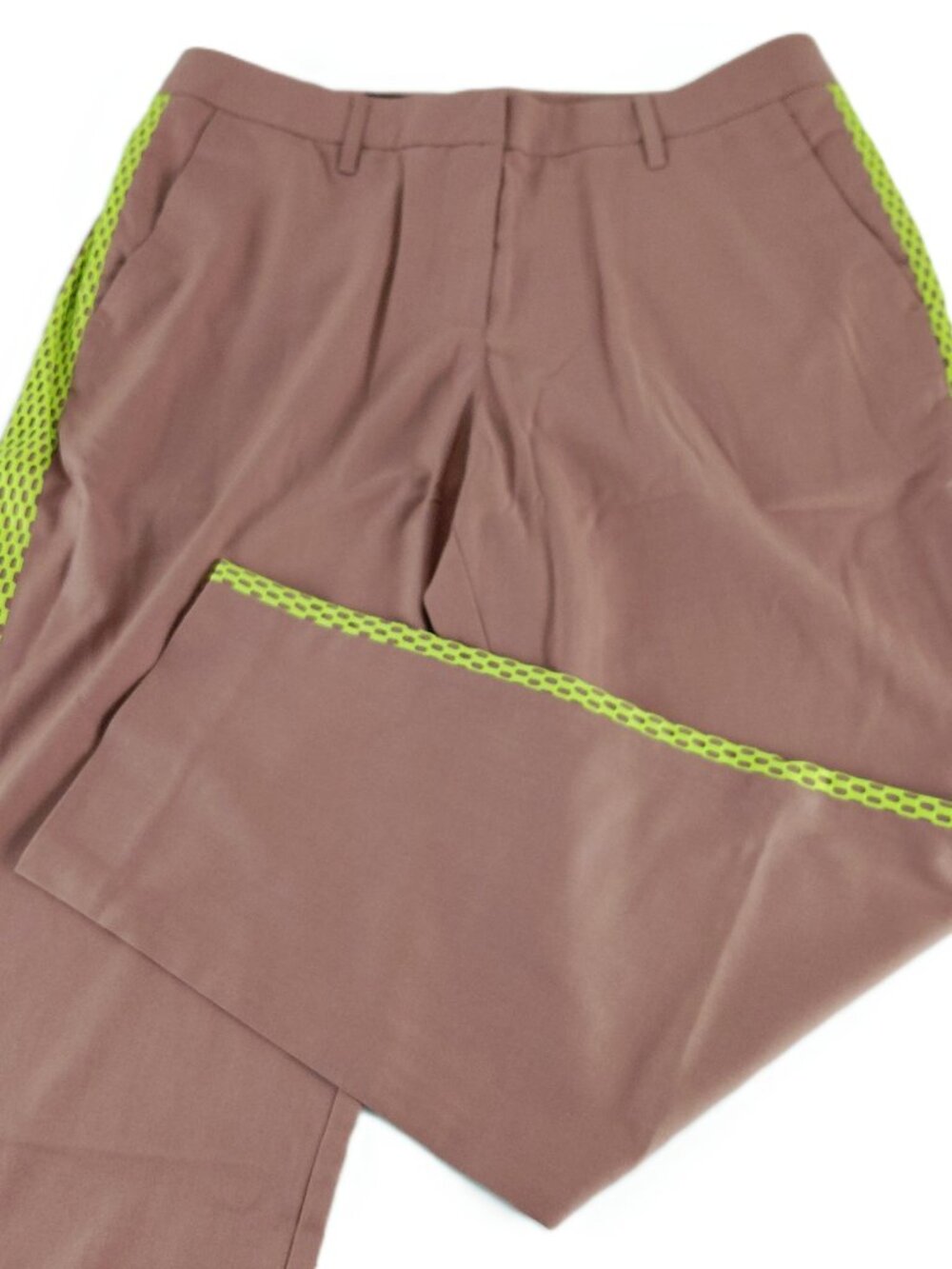Wildfang The Empower Colorblock Slim Crop Pant Women's 14 Rose Brown Mesh